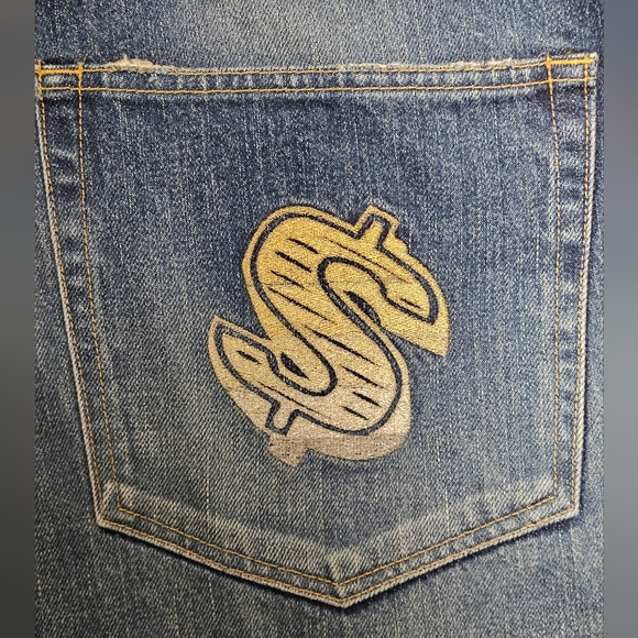 NEW Y2K VINTAGE Billionaire Boys Club DIAMOND & DOLLARS Jeans 38X35 Japan XXL - Picture 2 of 14
